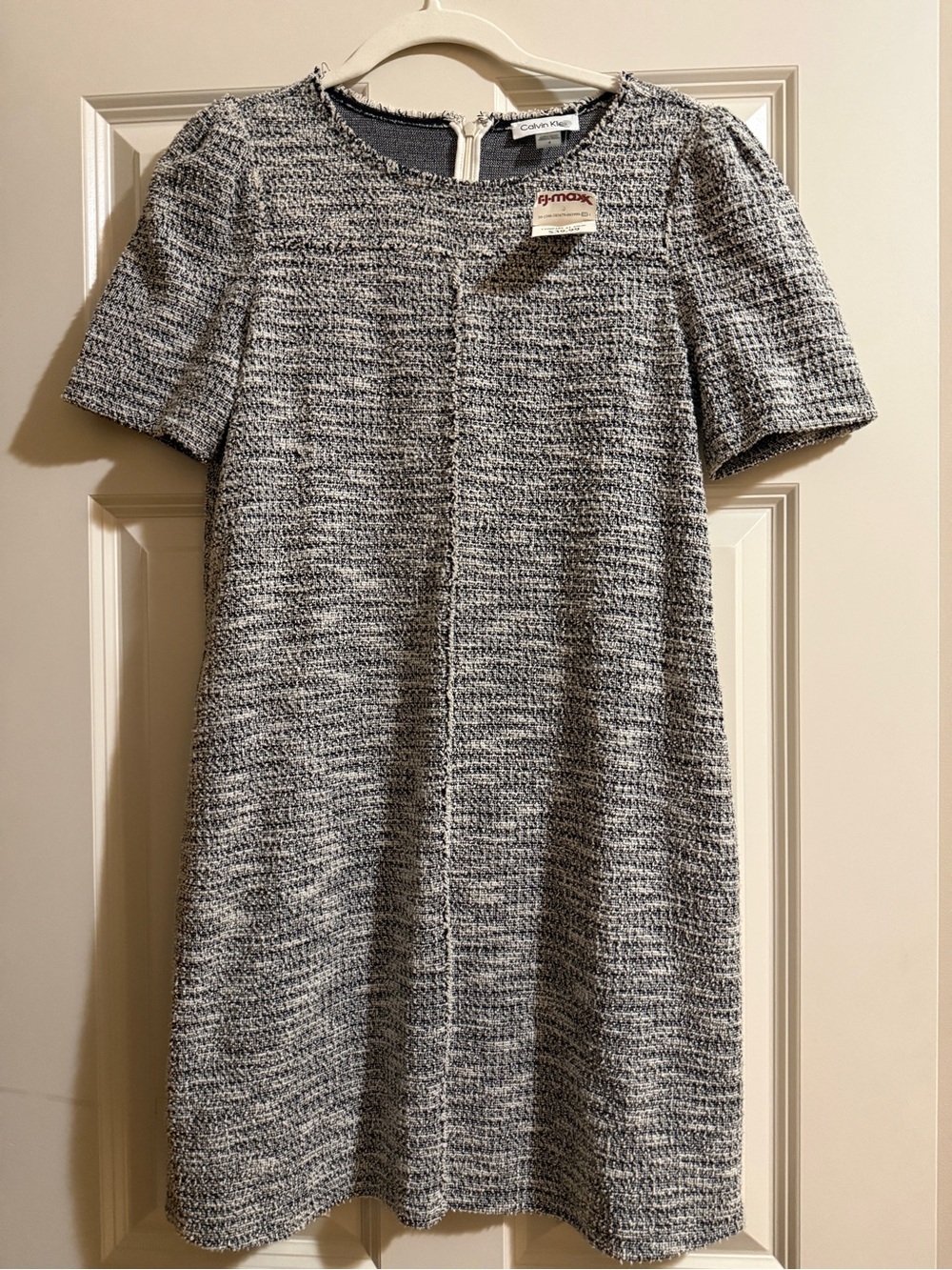 Calvin Klein Gray Textured Knit Dress